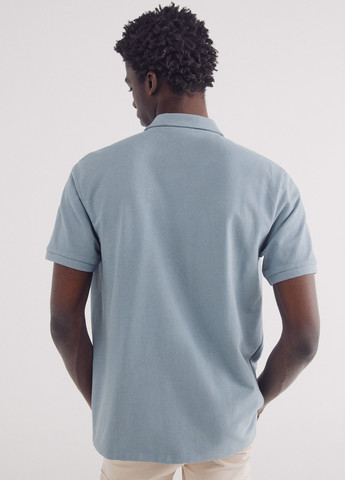 Бирюзовая футболка-поло для мужчин Springfield однотонная