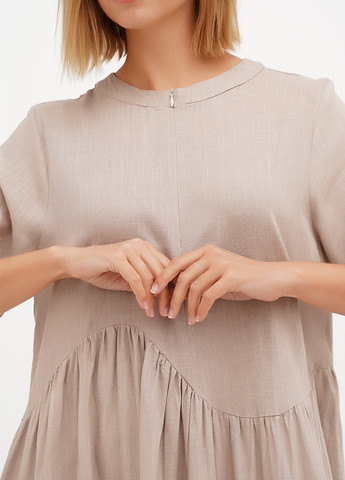 Бежева кежуал сукня а-силует My Star однотонна