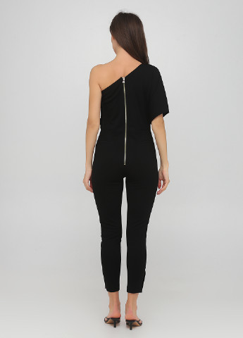 Комбинезон Arefeva комбинезон-брюки однотонный чёрный вечерний вискоза