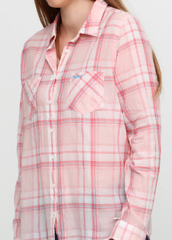 Розовая кэжуал рубашка в клетку Pepe Jeans