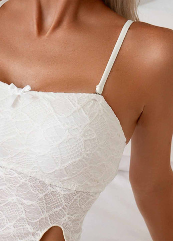 Молочний літній купальник (ліф, трусики) топ, роздільний SHEIN