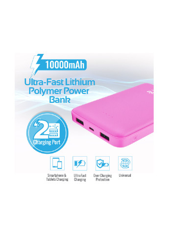 Универсальная батарея Voltag-10 Pink (павербанк) Promate 10000 мАч voltag-10