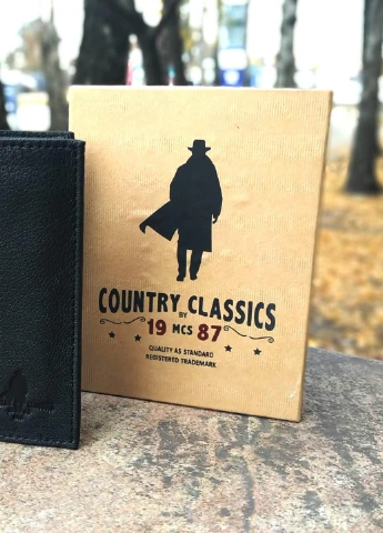 Кожаный мужской кошелек 02BLK Country Classics (253932919)