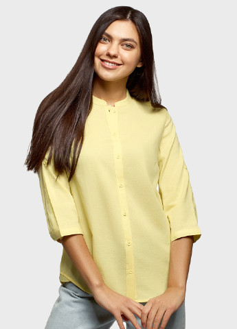 Желтая летняя блуза Oodji