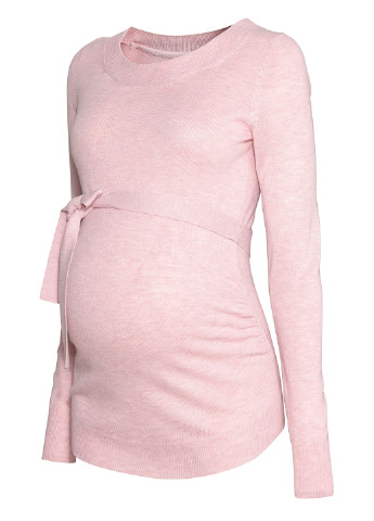 Туника для беременных H&M с длинным рукавом однотонная светло-розовая кэжуал
