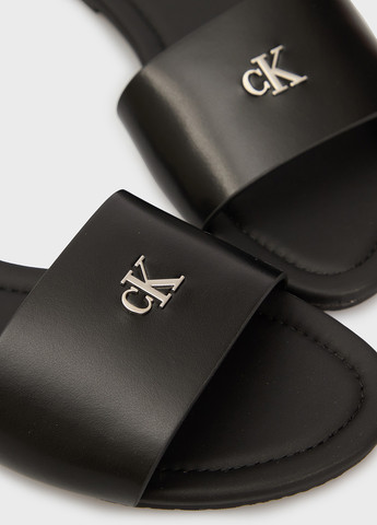 Черные шлепанцы Calvin Klein Jeans с логотипом