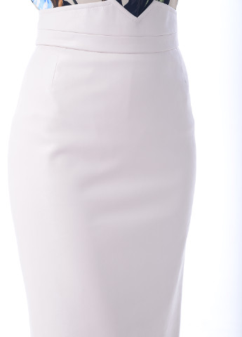 Молочная кэжуал однотонная юбка Iren Klairie карандаш