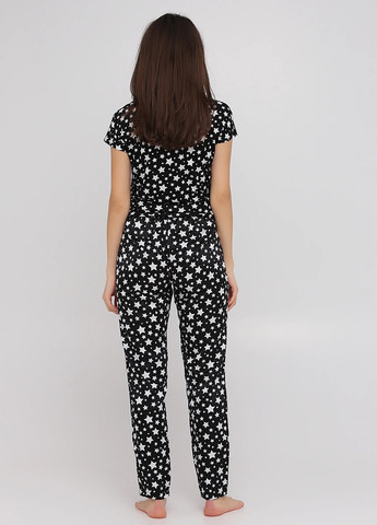 Черно-белая всесезон пижама (футболка, брюки) футболка + брюки Studio