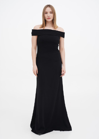 Черное вечернее платье годе Ralph Lauren однотонное