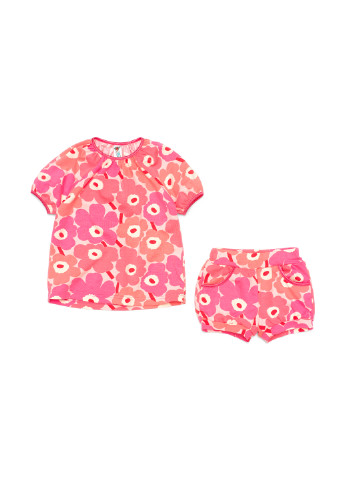 Розовая всесезон пижама (футболка, шорты) футболка + шорты Do-Re-Mi