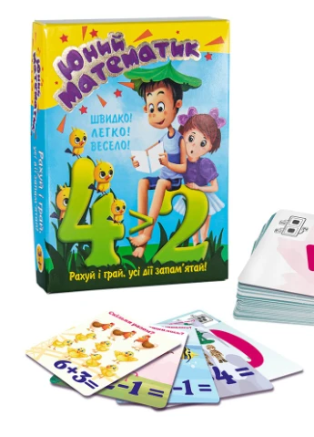 Учебные карточки 30760 (укр.) Юный математик, в коробке 14-10-2,7 см NaNa (253967253)