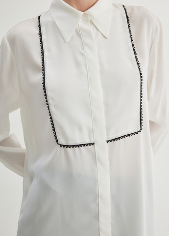 Белая кэжуал рубашка однотонная KOTON