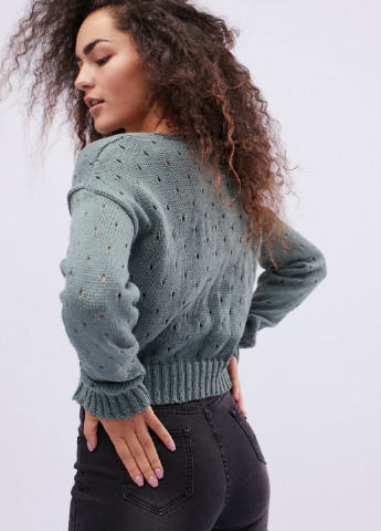 Темно-зелений зимовий пуловер пуловер Carica