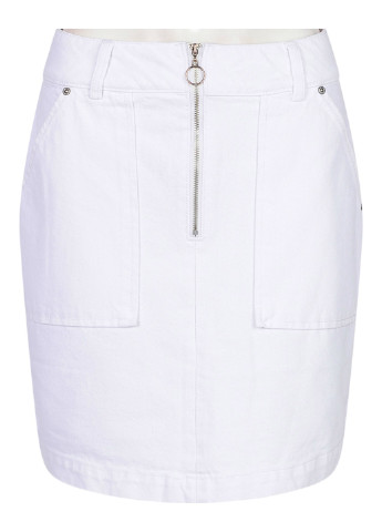 Белая джинсовая однотонная юбка Boohoo карандаш