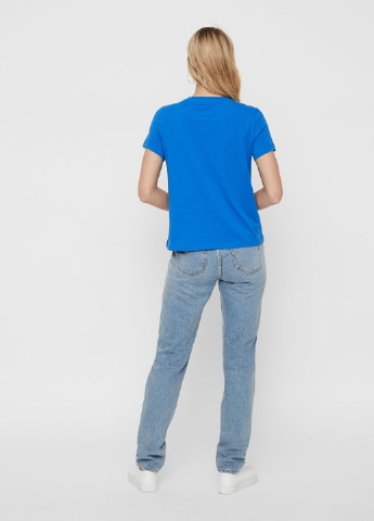 Синяя летняя футболка Vero Moda