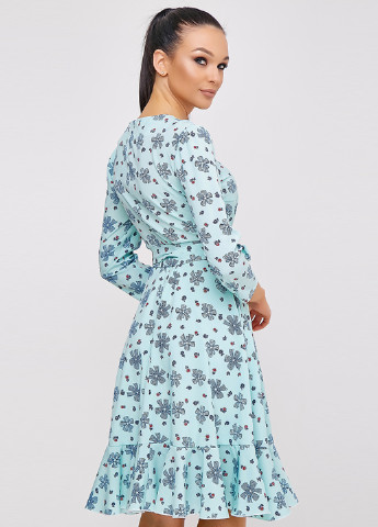 Світло-бірюзова кежуал сукня ST-Seventeen з квітковим принтом