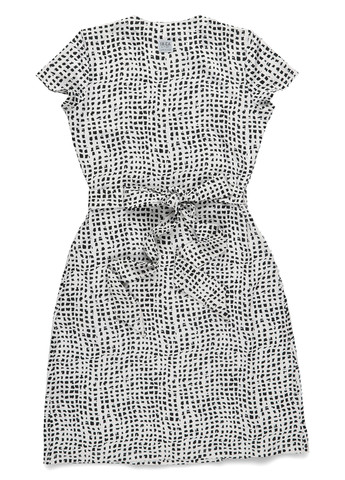 Чорно-білий кежуал сукня на запах IN-CA з геометричним візерунком