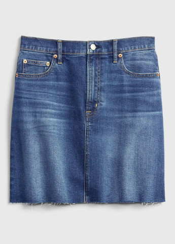 Синяя джинсовая однотонная юбка Gap