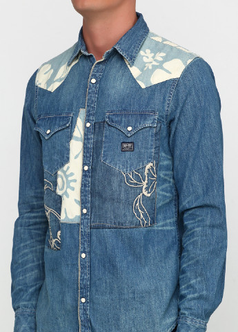 Голубой джинсовая рубашка Ralph Lauren с длинным рукавом