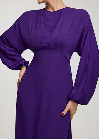 Фіолетова вечірня сукня кльош, в стилі армпір SHEIN однотонна