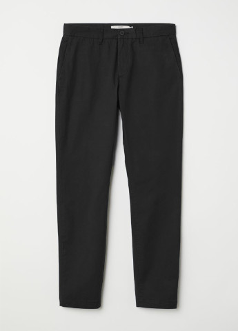Черные кэжуал демисезонные зауженные брюки H&M Basic