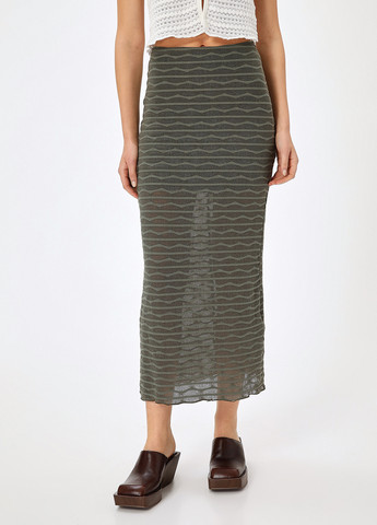 Серая кэжуал с абстрактным узором юбка KOTON