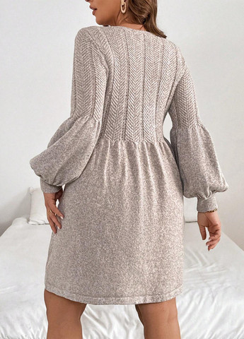 Кремовое кэжуал платье клеш SHEIN меланжевое