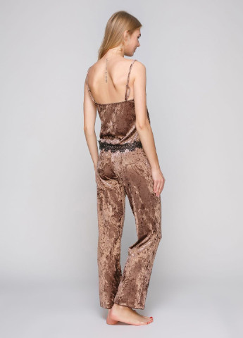 Светло-коричневая всесезон пижама (топ, брюки) топ + брюки Serenade
