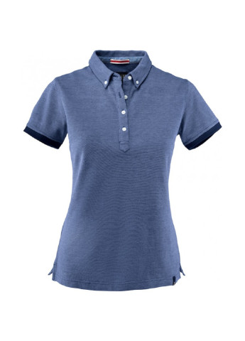 Серо-синяя женская футболка-поло James Harvest меланжевая