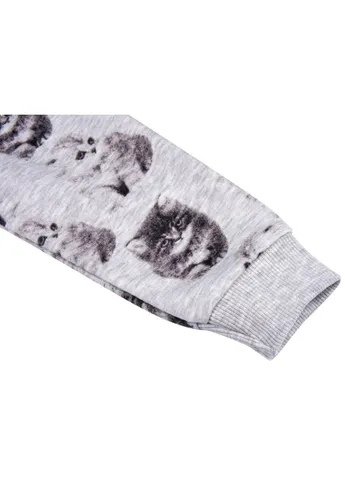 Сірий демісезонний костюм десткий з котиками (7874-80 / g-gray) Breeze