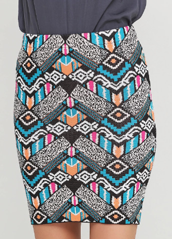 Голубая кэжуал с геометрическим узором юбка H&M