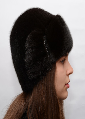 Зимова жіноча норкова шапка з в'язаного хутра Меховой Стиль лобик (199429225)