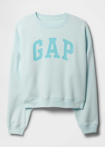Блакитний світшот Gap логотип без декору (336933311)