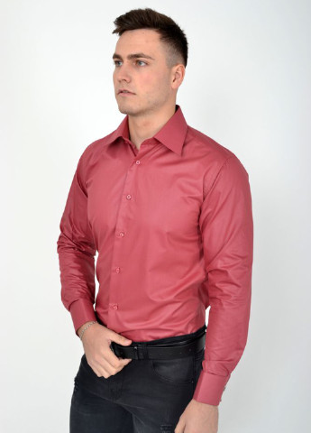 Темно-розовая кэжуал рубашка однотонная Ager с длинным рукавом
