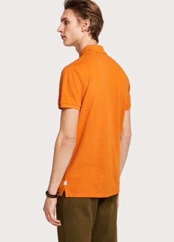Оранжевая футболка-поло для мужчин Scotch&Soda однотонная