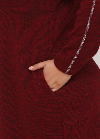 Бордовое кэжуал платье а-силуэт Tivoli Jeans однотонное
