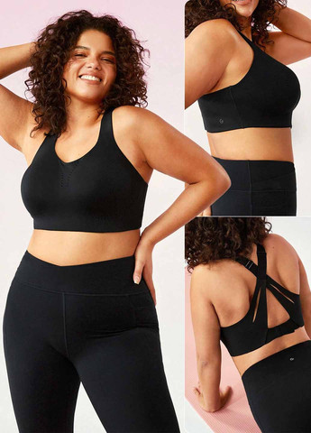 Чёрный топ бюстгальтер SHEIN без косточек полиамид