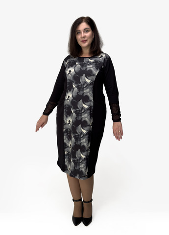 Чорна кежуал сукня футляр Hookk Design з абстрактним візерунком