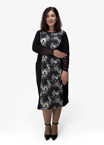Чорна кежуал сукня футляр Hookk Design з абстрактним візерунком