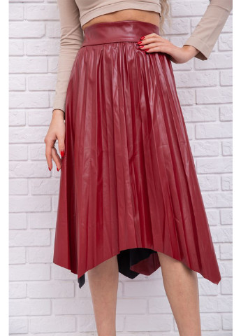 Бордовая кэжуал однотонная юбка Ager плиссе, клешированная
