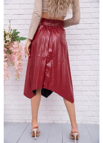 Бордовая кэжуал однотонная юбка Ager плиссе, клешированная