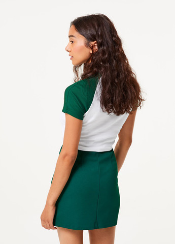 Зеленая кэжуал однотонная юбка Jennyfer а-силуэта (трапеция)