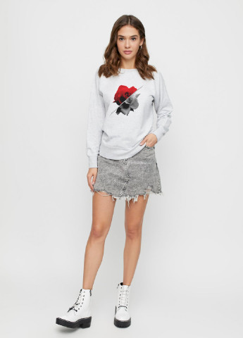 Серый свитшот женский /no flis/ YAPPI рисунок (251467818)