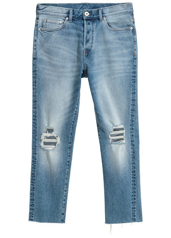 Синие демисезонные укороченные джинсы H&M
