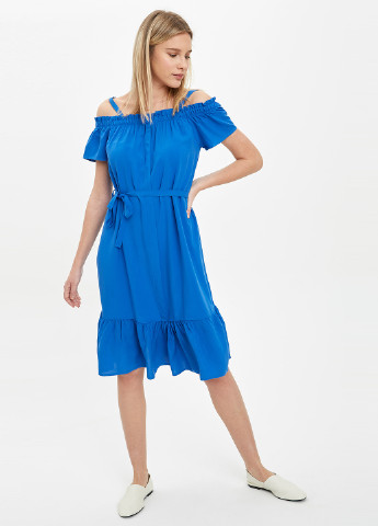 Синее кэжуал платье DeFacto
