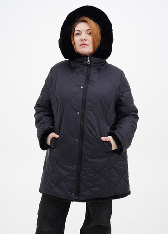 Черная зимняя куртка-шуба Made in Italy