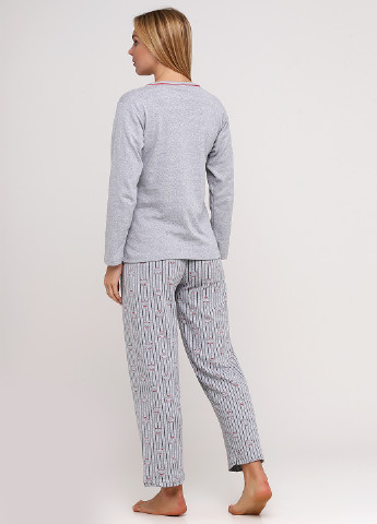 Светло-серая всесезон пижама (лонгслив, брюки) лонгслив + брюки Glisa