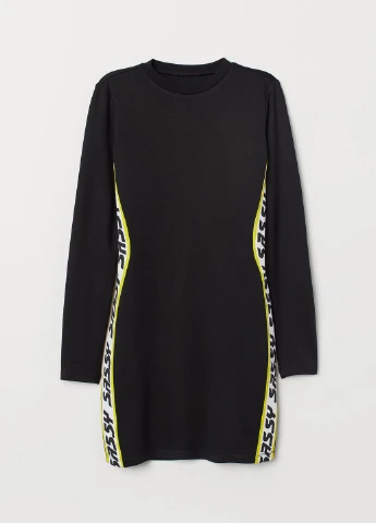 Черное кэжуал платье H&M однотонное