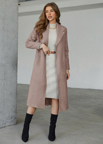 Темно-бежеве демісезонне Пальто SHEIN