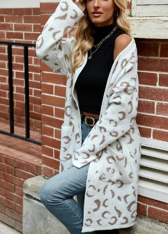 Кремовый демисезонный кардиган SHEIN